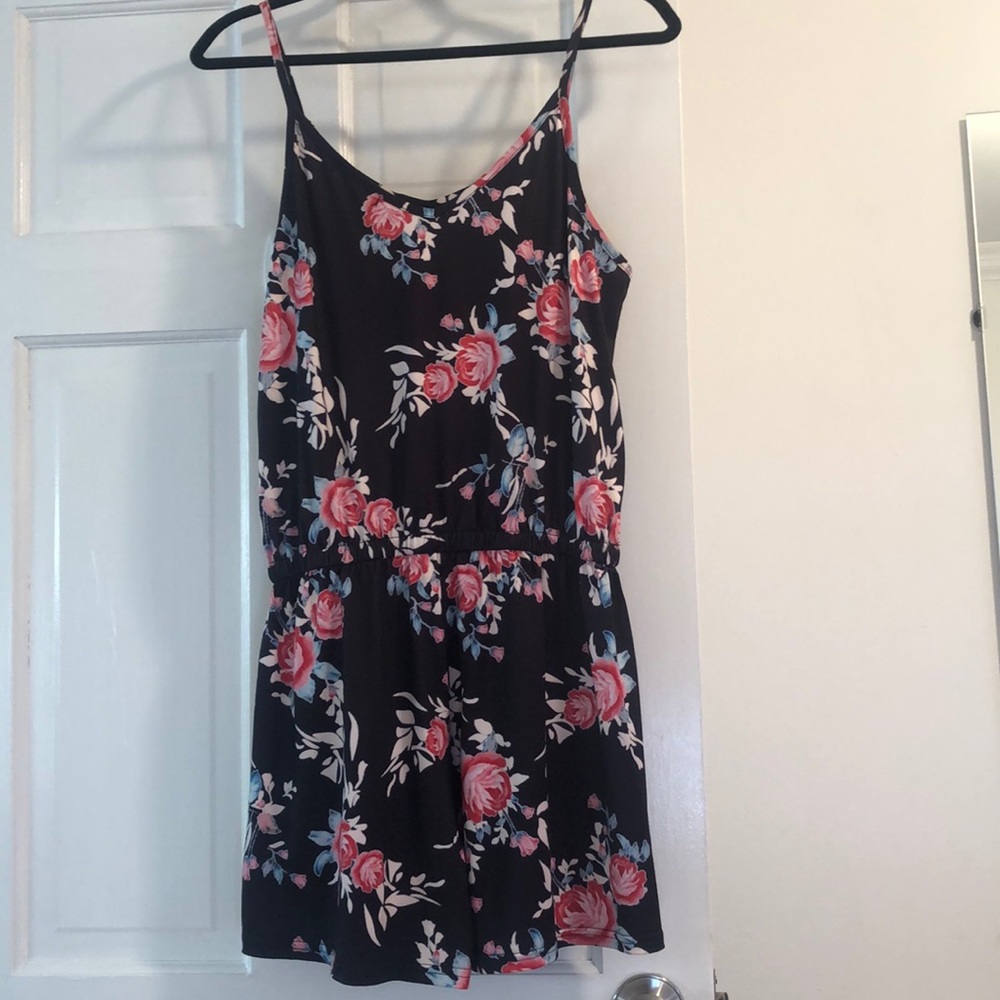 Black Floral Romper